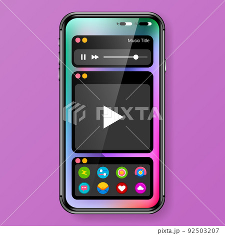 dark mode user interface realistic mobile app design widget dark mode user interface realistic mobile app design widget 92503207