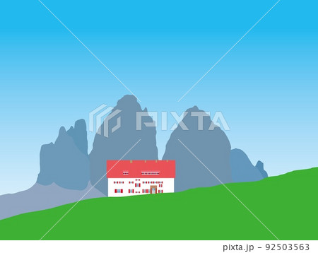 トレ・チーメ・ディ・ラヴァレード　tre　cime　di　lavaredo　ロカテッリ小屋　ドロミテ 92503563