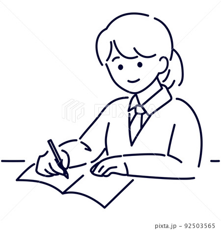 girl studying sketch