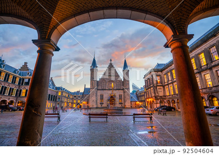 Inner courtyard of the Binnenhof palace in the Hague, Netherlands 92504604