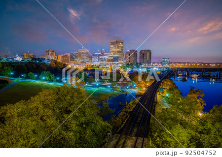 Richmond downtown city skyline cityscape in Virginia, USA 92504752