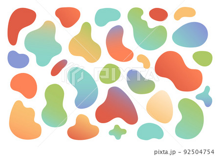 Geometric element set with abstract amoeba, vector 92504754
