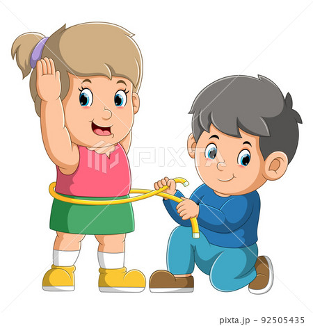 The tailor man is measuring the body girl with... - Stock Illustration  [92505435] - PIXTA