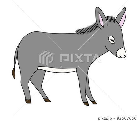 かわいいロバのイラストのイラスト素材