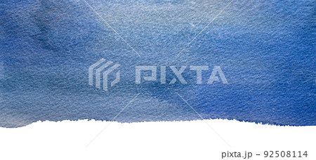 Blue Watercolor brush strokes banner. Abstract art Aquarelle texture with torn edge 92508114