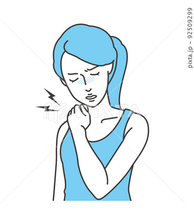 肩凝りの女性のイラスト素材 ベクター ヘルスケア 92509299