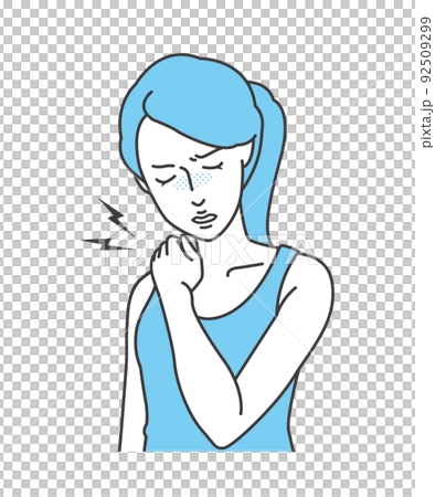 肩凝りの女性のイラスト素材 ベクター ヘルスケア 92509299