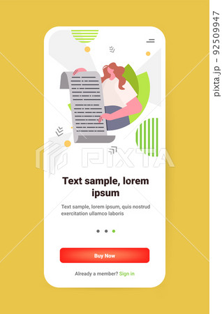 woman reading paper letter new mail message on smartphone screen communication concept 92509947