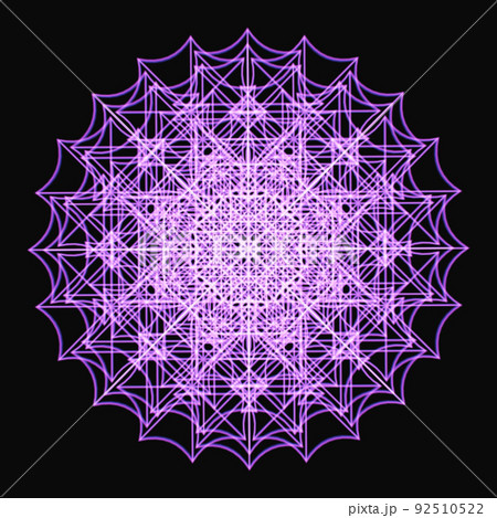 幾何学模様 フラクタル模様 曼荼羅 カラフルアイコン 幾何学模様 フラクタル模様 曼荼羅 カラフルアイコン 92510522