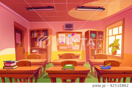 Classroom interior, school or college class room 92510862