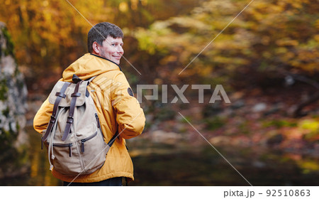 Travel and road trip concept at autumn. Travel and road trip concept at autumn. 92510863