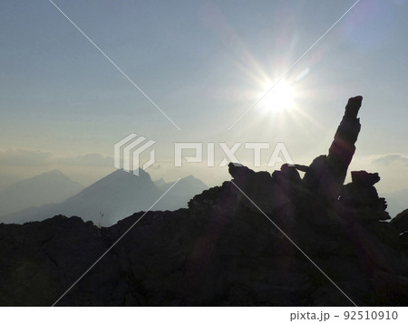 Hiking tour to Zugspitze mountain, Bavaria, Germany 92510910
