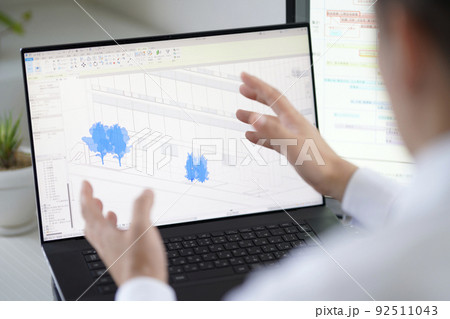 三次元CAD　立体的　3DCG　建築設計　外構　植栽 92511043