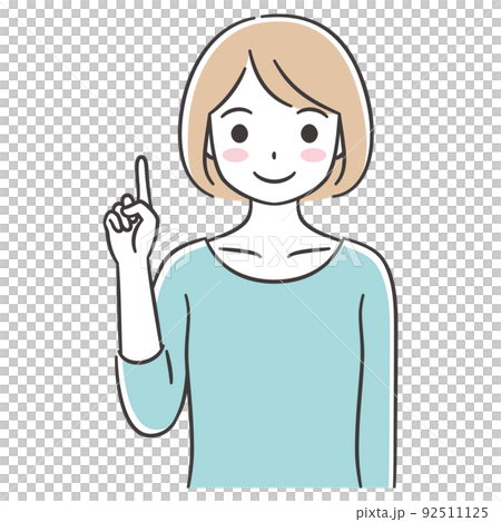 指差す若い女性 92511125