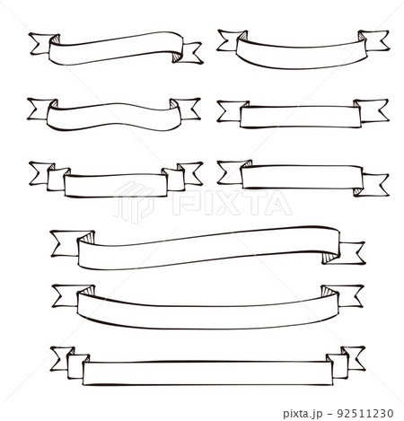 ペン画風 白黒 帯リボンセット 92511230
