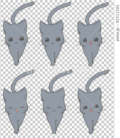 6 patterns of black cats walking towards us 92511581