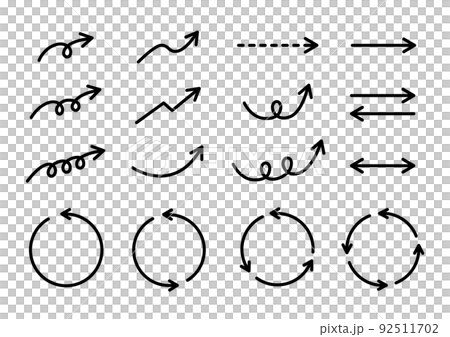 Simple and flat round arrow set monochrome 92511702