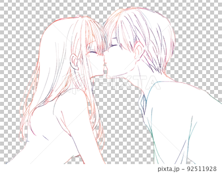 How to draw an anime couple kissing 