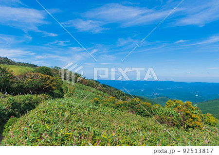 夏の伊豆半島 高原のトレッキングコースから見る風景 夏の伊豆半島 高原のトレッキングコースから見る風景 92513817