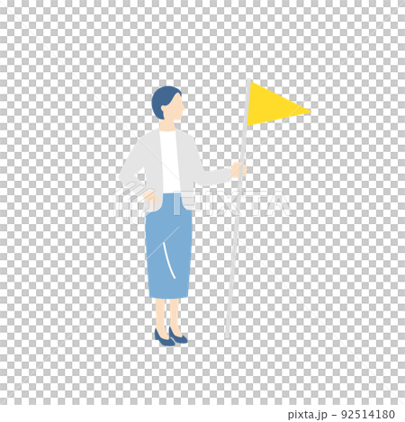旗を掲げるビジネスウーマン 92514180