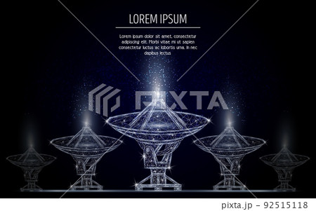 Radio telescope vector polygonal art style illustration 92515118