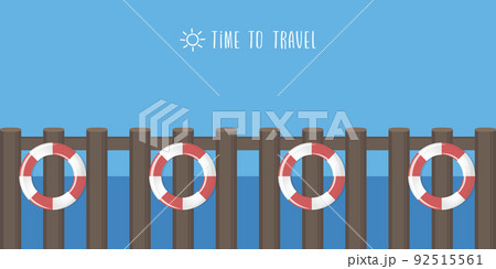 travel marine design lifebuoy sea ocean background 92515561