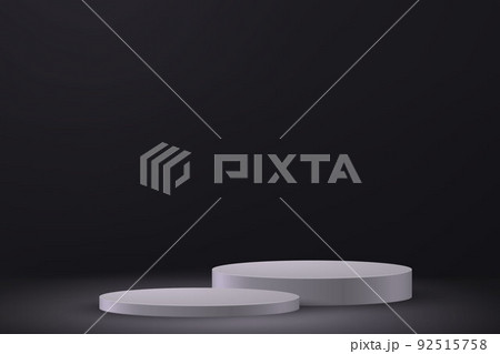 3d realistic podium or pedestal on black background. 92515758