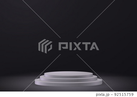 3d realistic podium or pedestal on black background. 3d realistic podium or pedestal on black background. 92515759