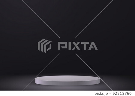 3d realistic podium or pedestal on black background. 92515760