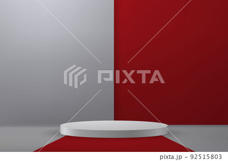 3d realistic podium or pedestal on luxury background 92515803