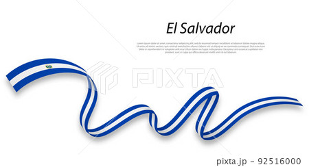 Waving ribbon or banner with flag of El Salvador. Waving ribbon or banner with flag of El Salvador. 92516000