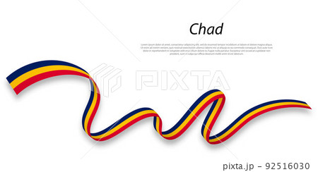 Waving ribbon or banner with flag of Chad. Waving ribbon or banner with flag of Chad. 92516030