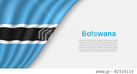 Wave flag of Botswana on white background. 92516115