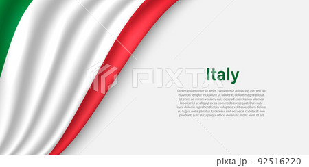 Wave flag of Italy on white background. 92516220