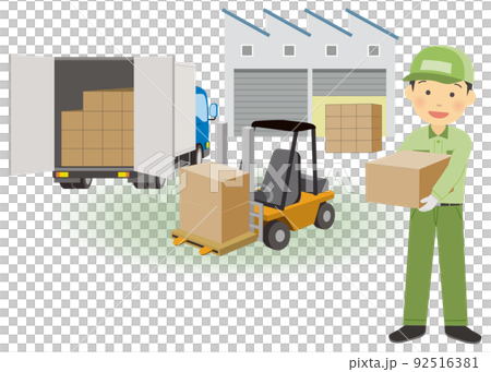 Men working in the distribution industry 92516381