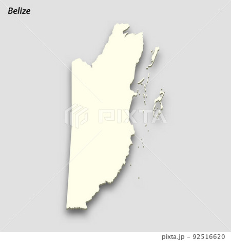 3d isometric map of Belize isolated with shadow 92516620