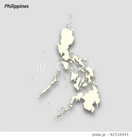3d isometric map of Philippines isolated with shadow 3d isometric map of Philippines isolated with shadow 92516941