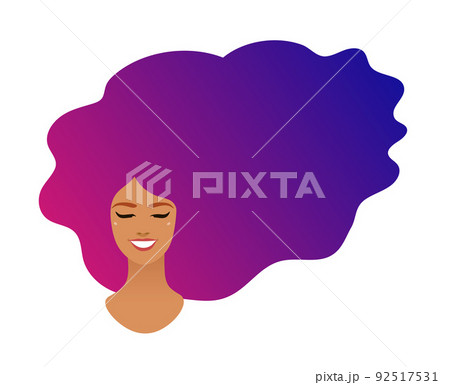 Female portrait with long colorful hair 92517531