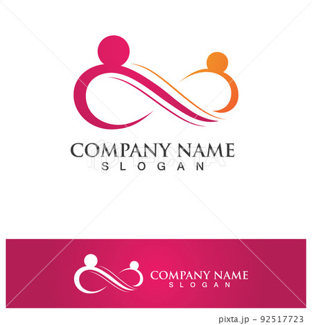 Infinity people family care logo  Design Vector 92517723