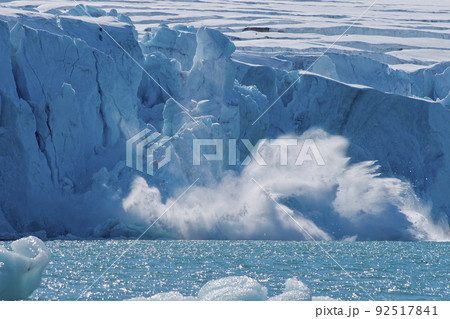 Ice Calving, 14 of July Glacier, Krossfjord, Arctic 92517841