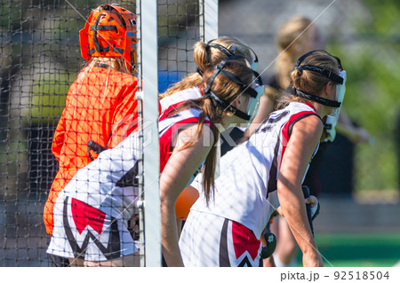 Hockey Girls Goals Masks  Game Action 92518504