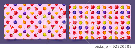 Banners template with pattern of fruit and berries 92520505