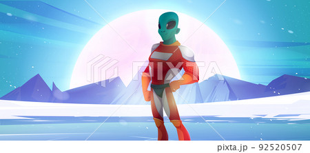 Martian alien character wear superhero costume Martian alien character wear superhero costume 92520507