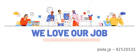Office job concept, people employees on workplace 92520535