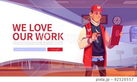 We love our work web banner, post office employe 92520557