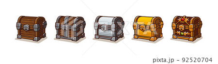 Treasure chests, trunks, boxes gui elements set 92520704
