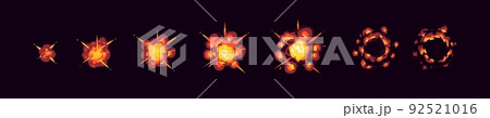 Animation sprite sheet of bomb explosion sequence 92521016