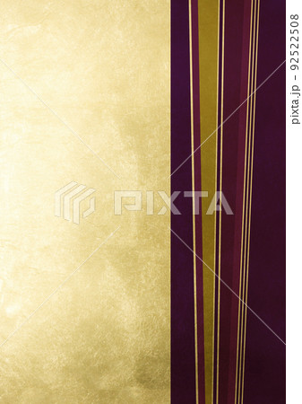 ライン斜め　（背景素材）　赤紫　金箔 92522508