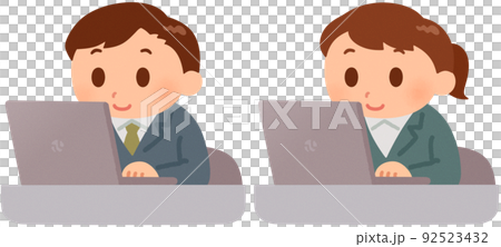 做案頭工作的男人和女人 92523432