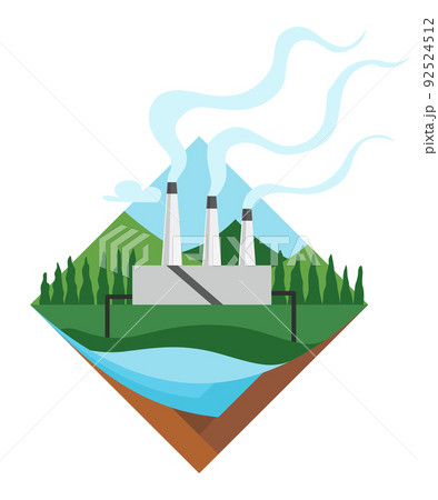Generation energy type icon. Power station sign. Modern technology, ecological emissions industry, sustainability concept. Nonrenewable fuel generation Generation energy type icon. Power station sign. Modern technology, ecological emissions industry, sustainability concept. Nonrenewable fuel generation 92524512